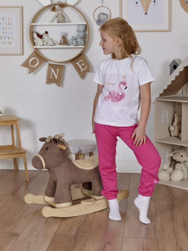 Штаны детские с начесом, розовые, Be Happy