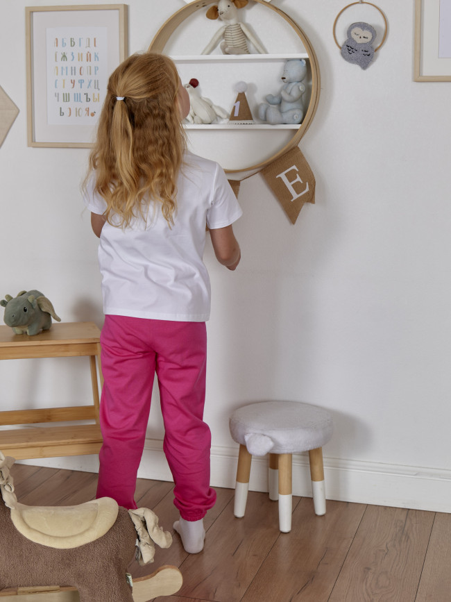 Штаны детские с начесом, розовые, Be Happy