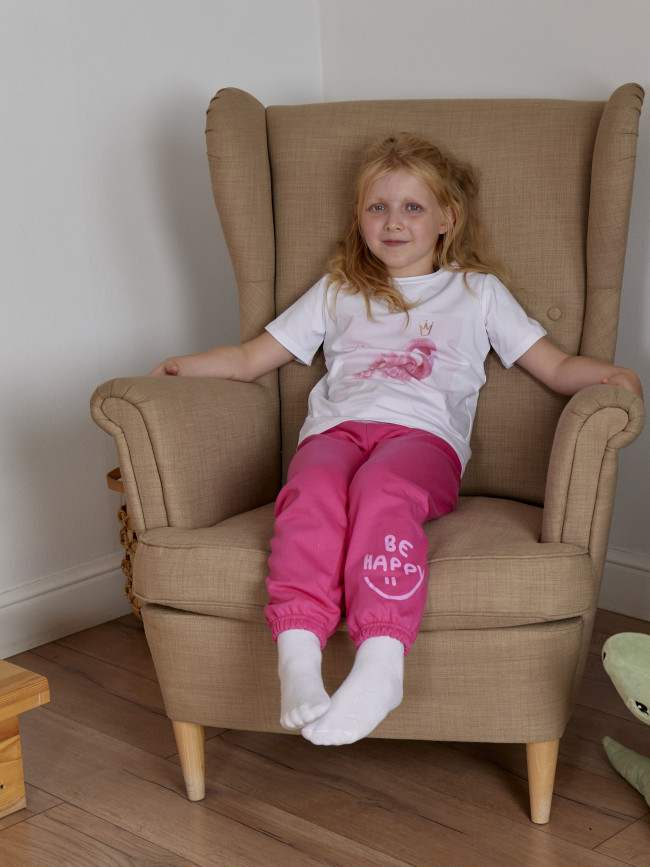 Штаны детские с начесом, розовые, Be Happy
