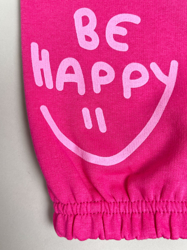 Штаны детские с начесом, розовые, Be Happy