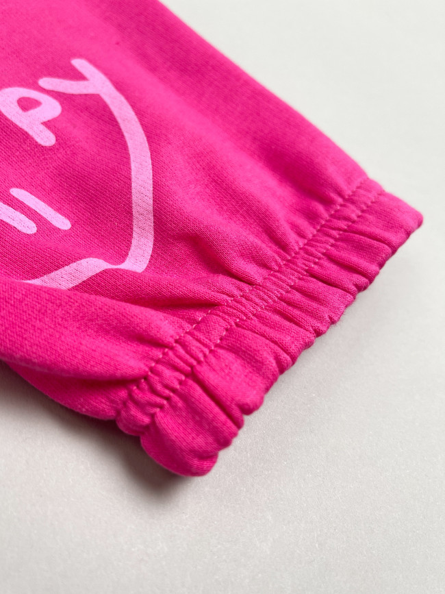 Штаны детские с начесом, розовые, Be Happy