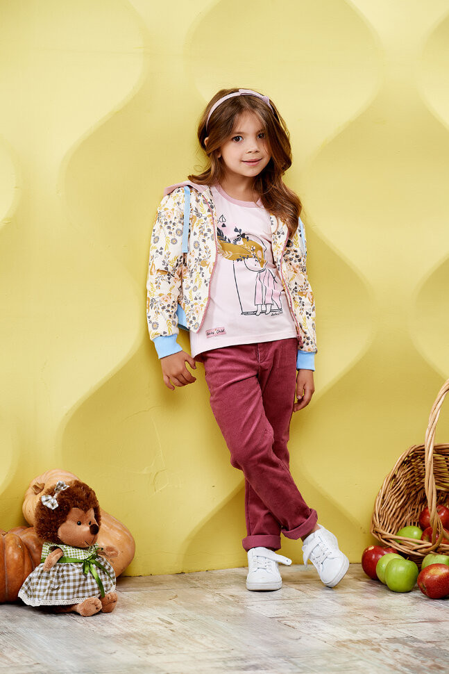 Лонгслив, пудровый, Осенний лес