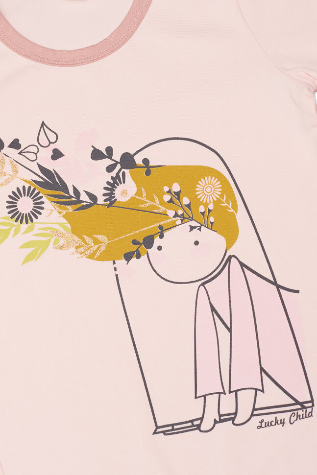 Лонгслив, пудровый, Осенний лес