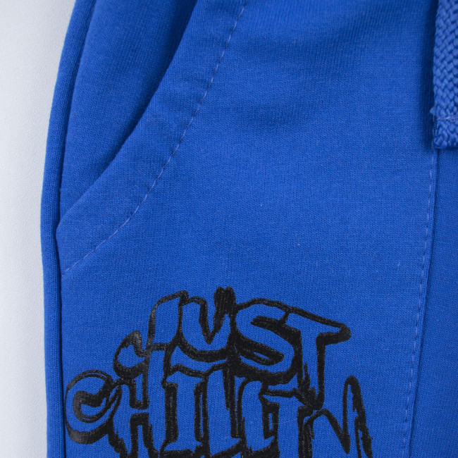 Детские штаны утепленные с начесом, синие, Just chilling