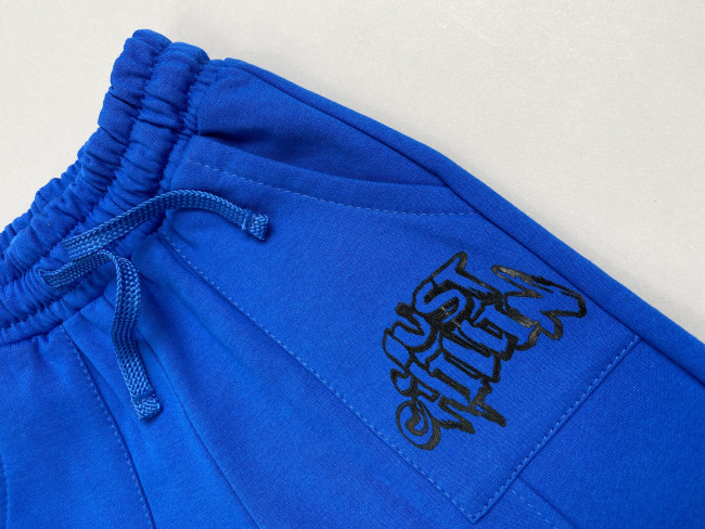 Детские штаны утепленные с начесом, синие, Just chilling