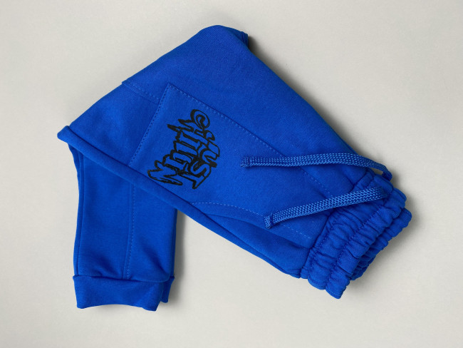 Детские штаны утепленные с начесом, синие, Just chilling