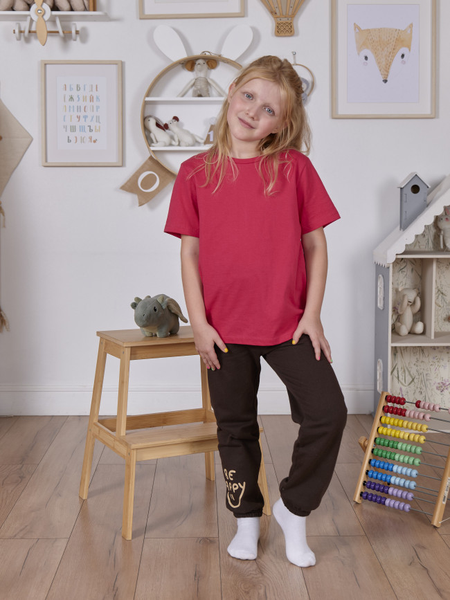 Штаны детские с начесом, коричневые, Be Happy 