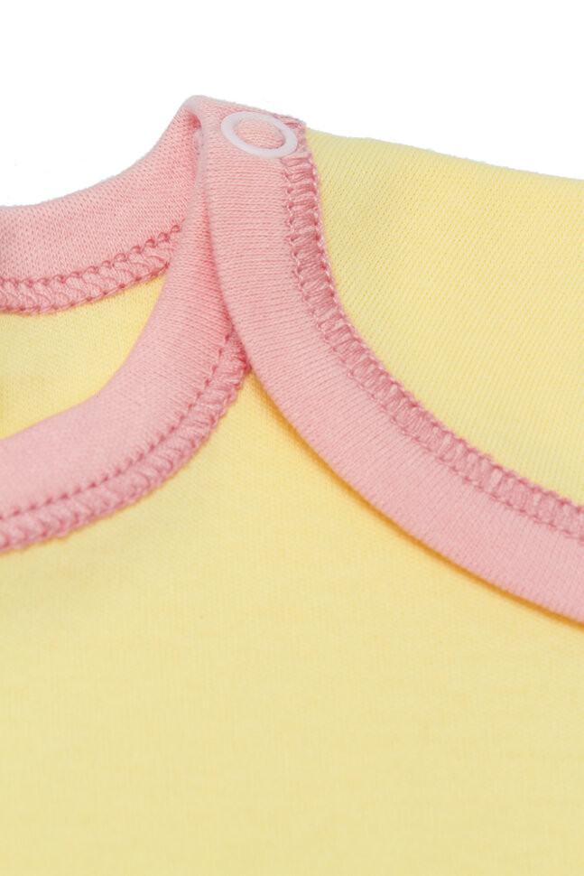 Боди детский, с коротким рукавом, жёлтый, Ми-Ми-Мишки  Боди детский, с коротким рукавом, жёлтый, Ми-Ми-Мишки