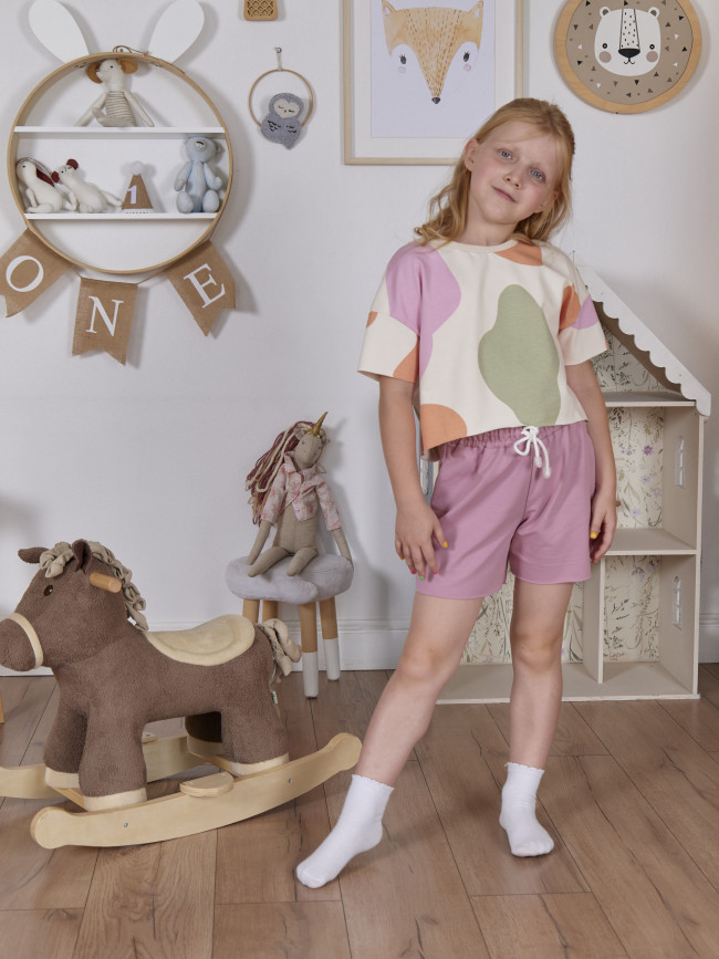 Костюм детский летний для девочки, Пятнистый