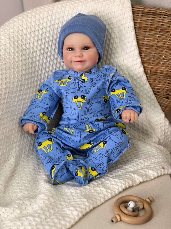 Комбинезон детский на молнии, синий, Такси