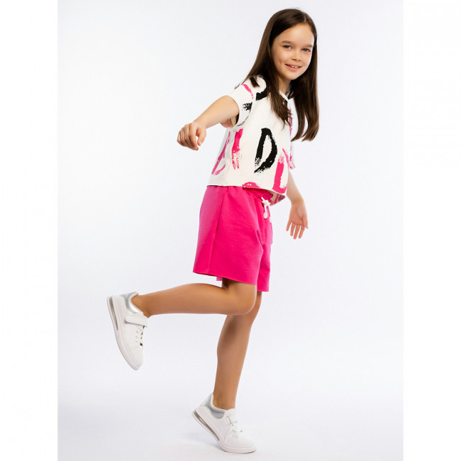Костюм детский летний для девочки, розовый, Граффити Костюм детский летний для девочки, розовый, Граффити