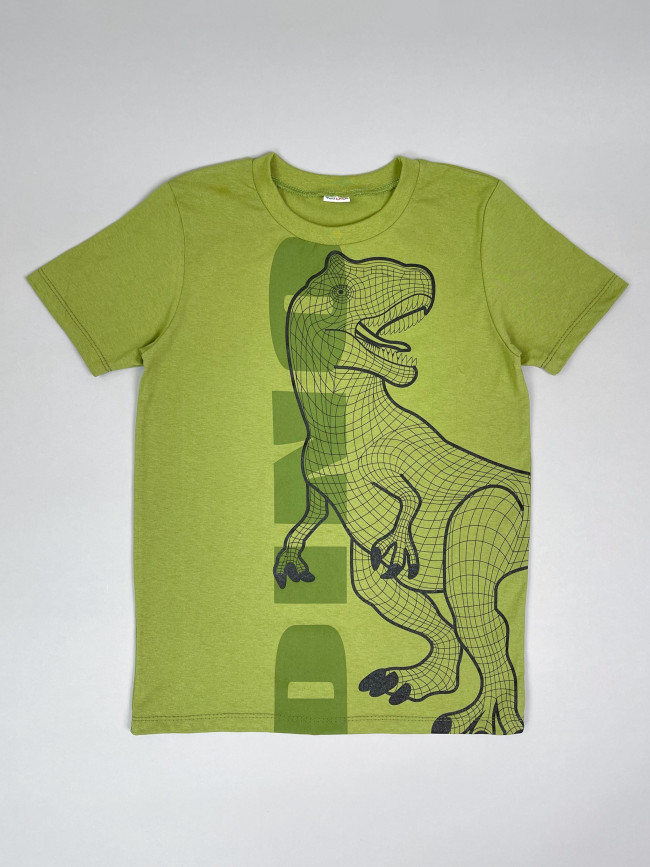 Футболка детская с коротким рукавом для мальчика T-Rex, хаки