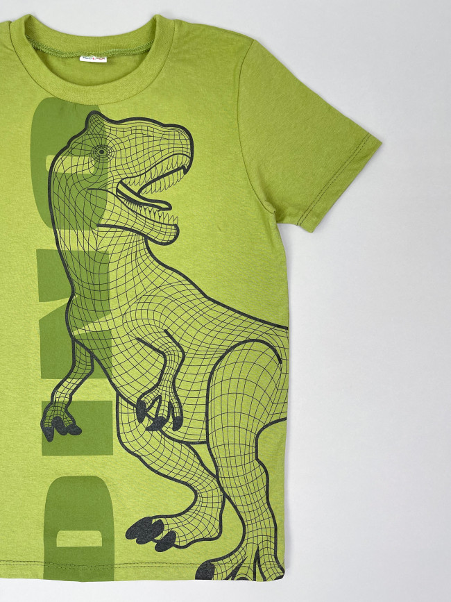 Футболка детская с коротким рукавом для мальчика T-Rex, хаки