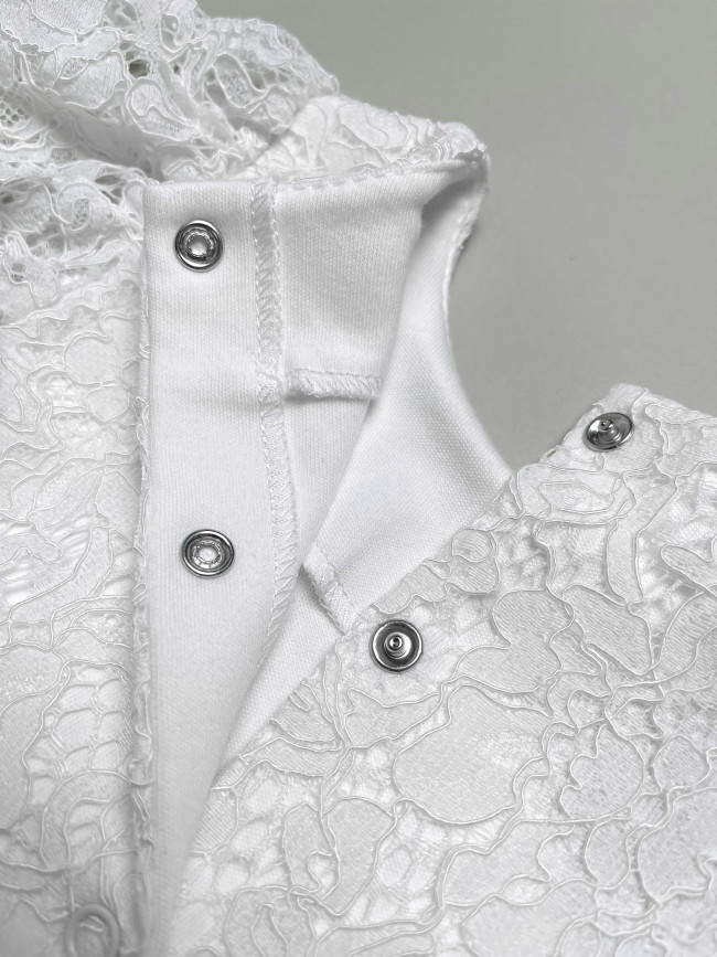 Нарядное детское платье, Кружевная фантазия, белое