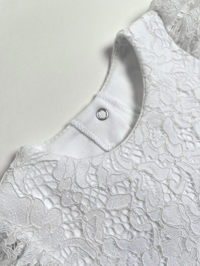 Нарядное детское платье, Кружевная фантазия, белое