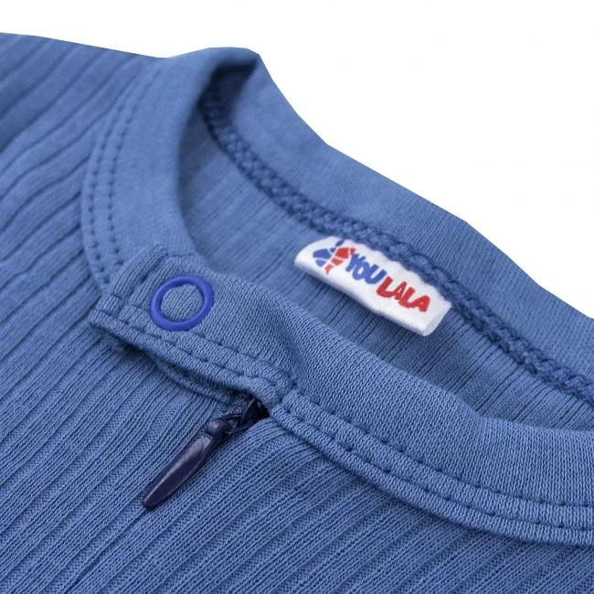 Комбинезон детский на молнии с открытыми ножками, синий, Рибана