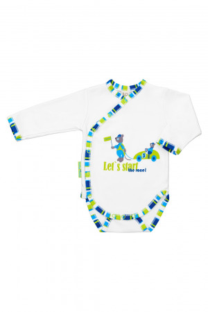 Боди детский, белый, Маленький гонщик