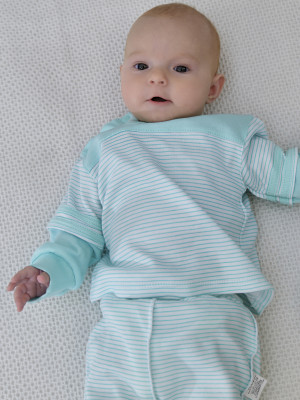 Кофта детская, мятная, Полоска