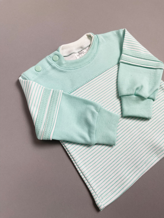 Кофта детская, мятная, Полоска