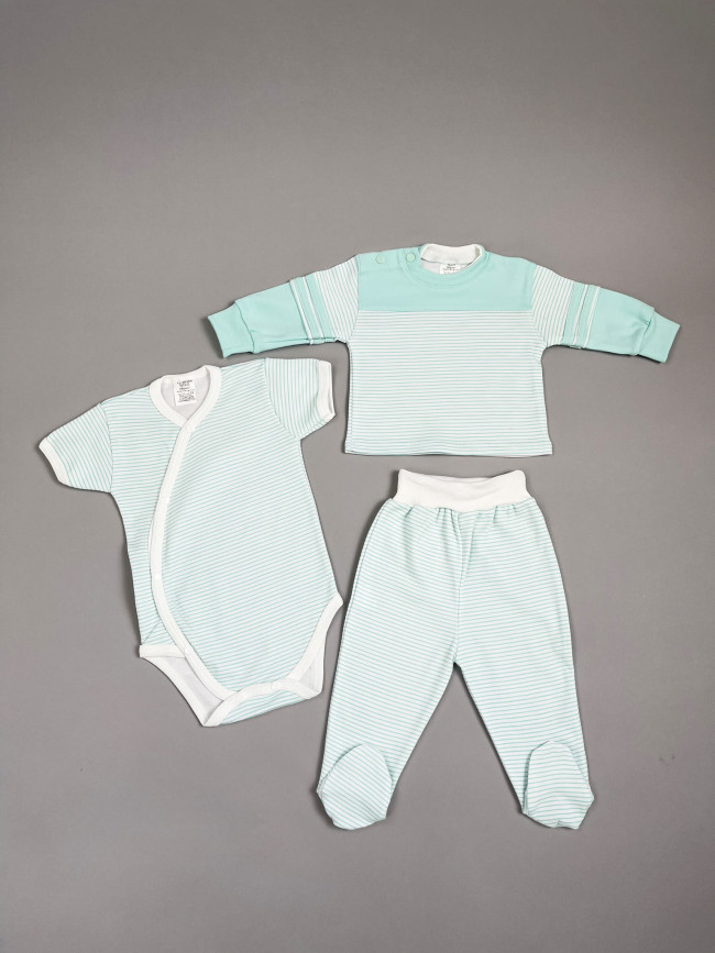 Кофта детская, мятная, Полоска