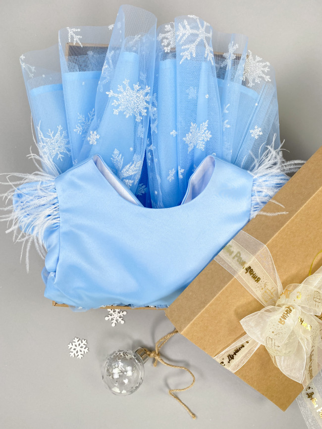 Нарядное голубое платье, Снежинка Нарядное голубое платье, Снежинка