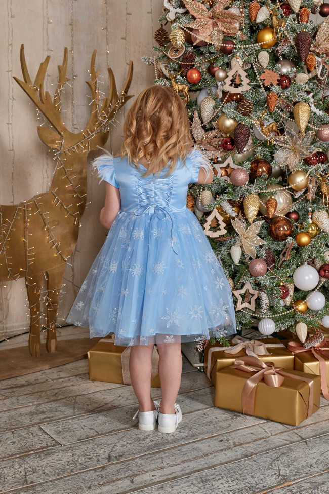 Нарядное голубое платье, Снежинка Нарядное голубое платье, Снежинка