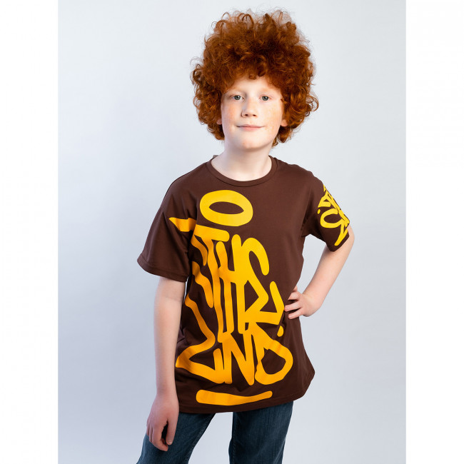 Детская футболка с коротким рукавом, коричневая, The End Детская футболка с коротким рукавом, коричневая, The End