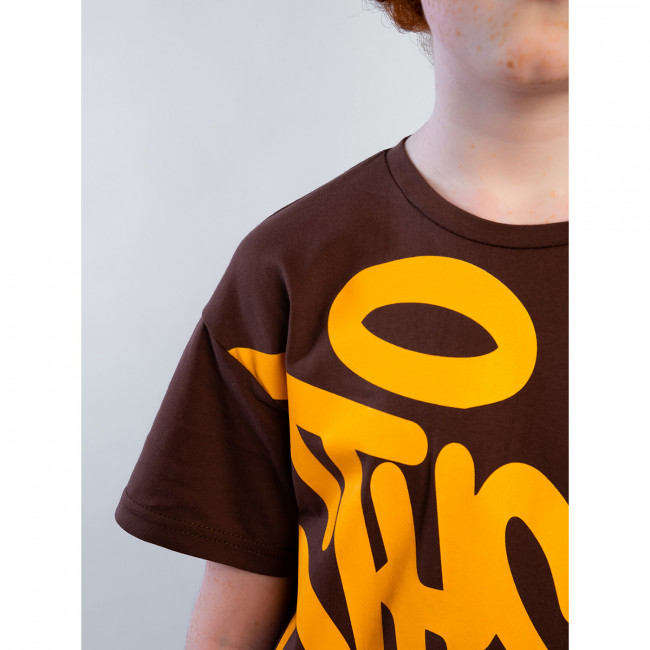 Детская футболка с коротким рукавом, коричневая, The End Детская футболка с коротким рукавом, коричневая, The End
