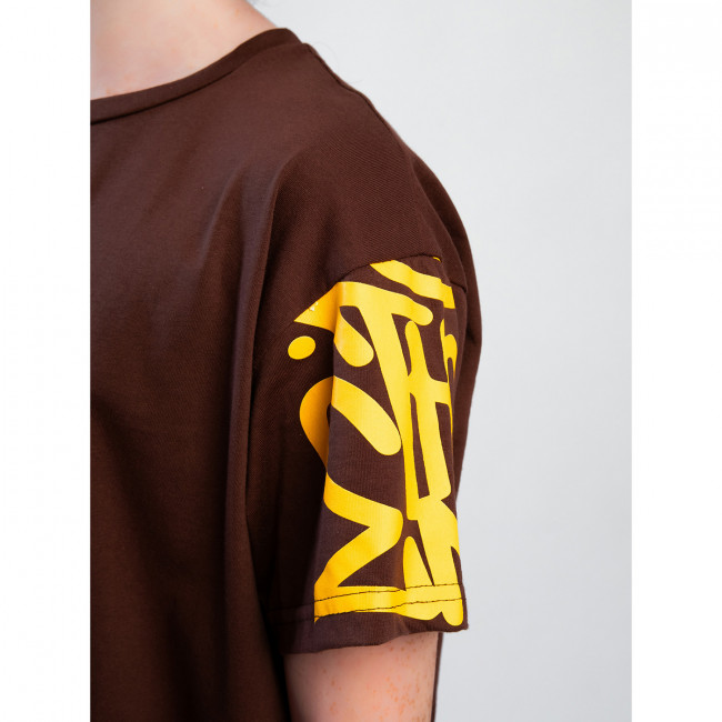 Детская футболка с коротким рукавом, коричневая, The End Детская футболка с коротким рукавом, коричневая, The End