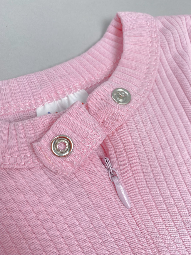 Комбинезон детский на молнии с открытыми ножками, розовый, Рибана Комбинезон детский на молнии с открытыми ножками, розовый, Рибана