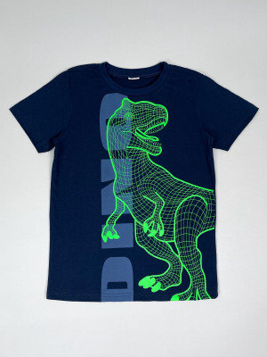 Футболка детская с коротким рукавом для мальчика T-Rex, синяя