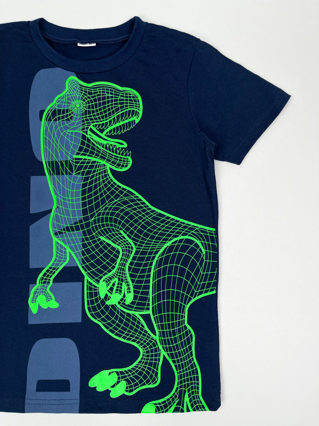 Футболка детская с коротким рукавом для мальчика T-Rex, синяя