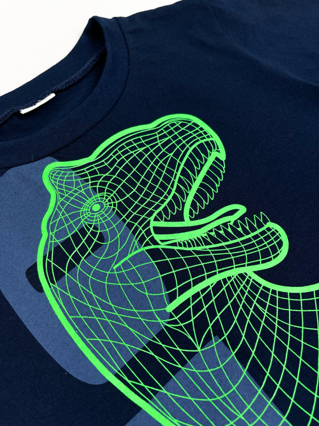 Футболка детская с коротким рукавом для мальчика T-Rex, синяя