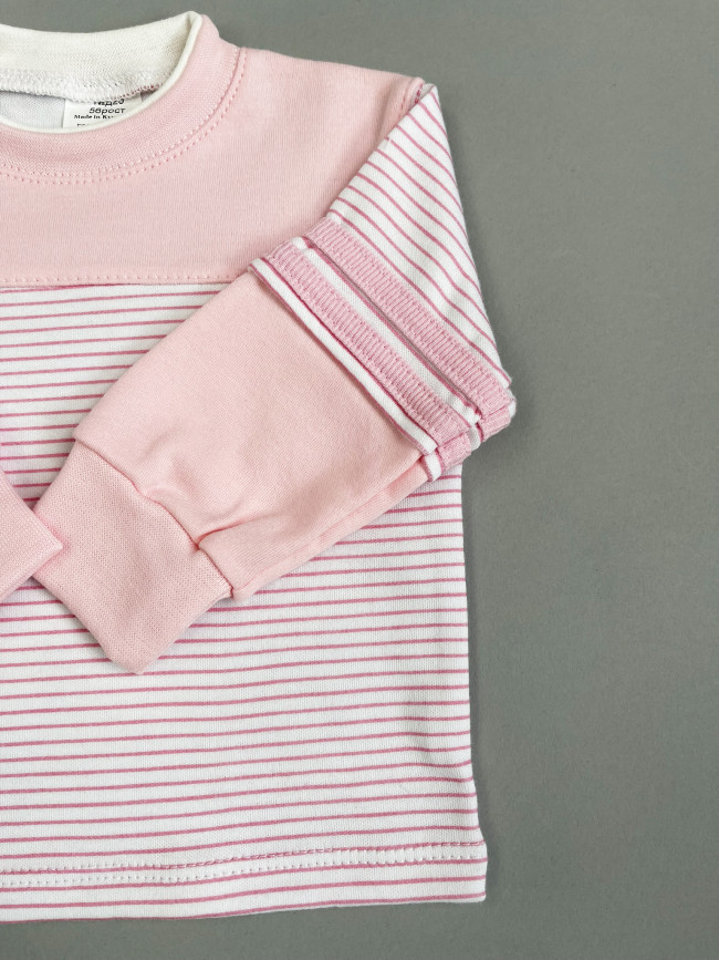 Кофта детская, розовая, Полоска