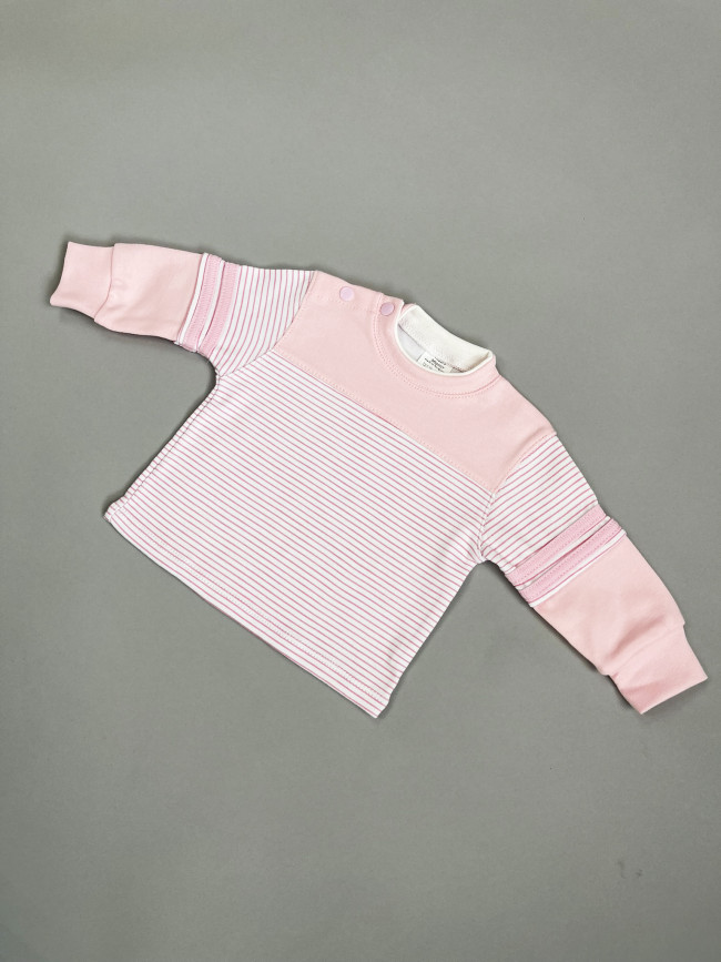 Кофта детская, розовая, Полоска