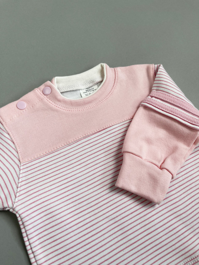 Кофта детская, розовая, Полоска