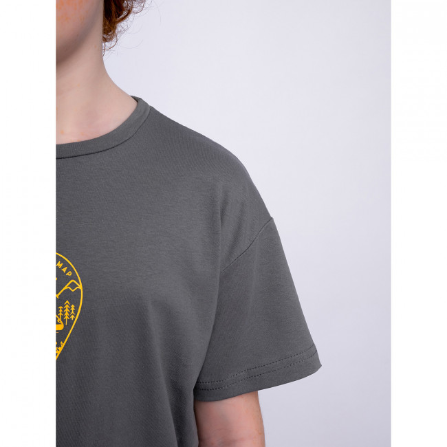 Детская футболка с коротким рукавом, серая, Leave The Map Детская футболка с коротким рукавом, серая, Leave The Map