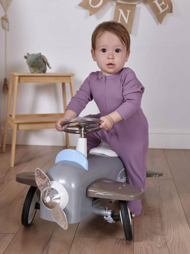 Комбинезон детский на молнии с открытыми ножками, сиреневый, Рибана