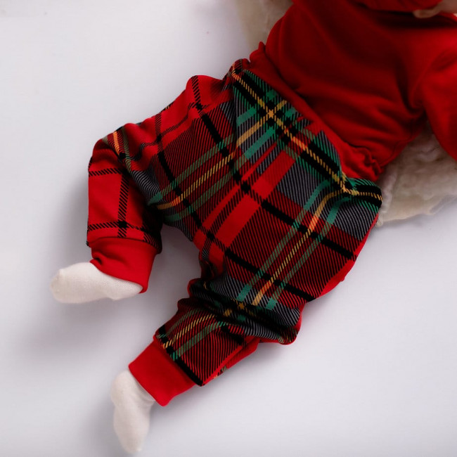 Брюки клетчатые с карманами, красные Брюки клетчатые с карманами, красные