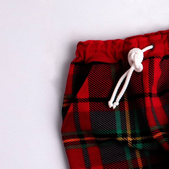 Брюки клетчатые с карманами, красные Брюки клетчатые с карманами, красные