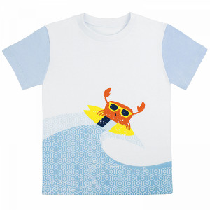 Футболка голубая, Краб Футболка голубая, Краб