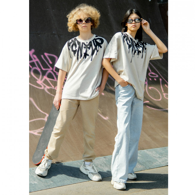 Детская футболка с коротким рукавом, Черное Граффити Детская футболка с коротким рукавом, Черное Граффити