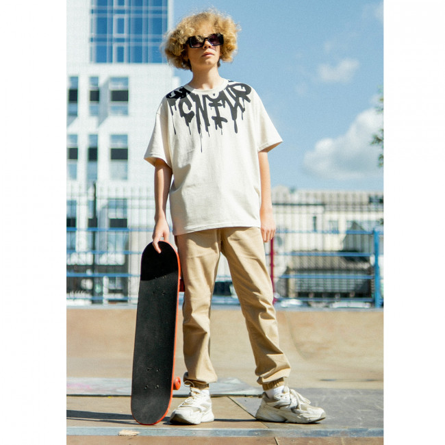 Детская футболка с коротким рукавом, Черное Граффити Детская футболка с коротким рукавом, Черное Граффити