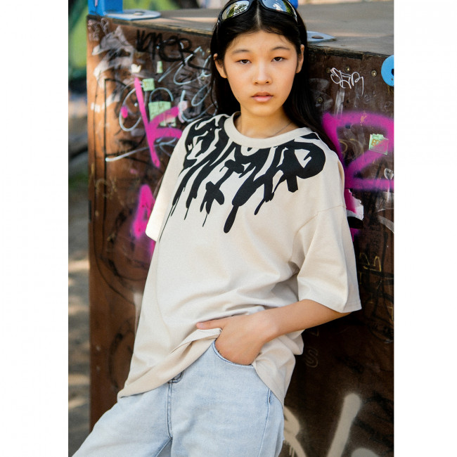 Детская футболка с коротким рукавом, Черное Граффити Детская футболка с коротким рукавом, Черное Граффити