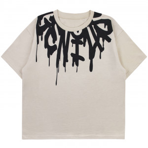 Детская футболка с коротким рукавом, Черное Граффити