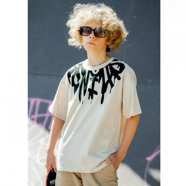 Детская футболка с коротким рукавом, Черное Граффити Детская футболка с коротким рукавом, Черное Граффити