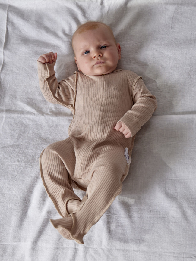 Комбинезон детский на молнии, бежевый, Рибана Комбинезон детский на молнии, бежевый, Рибана