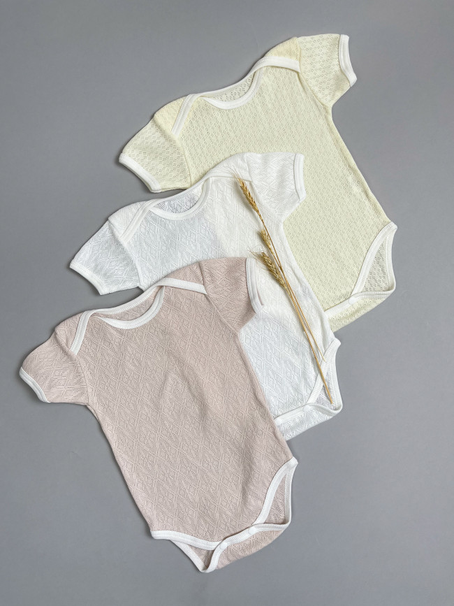 Комплект детских боди с коротким рукавом,  Пушинка, 3 шт.