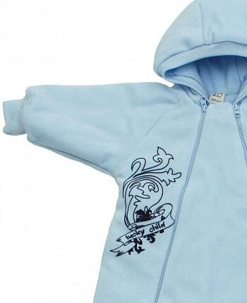 Комбинезон на синтепоне, голубой, Велюр Комбинезон на синтепоне, голубой, Велюр