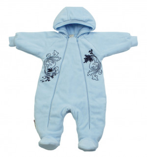 Комбинезон на синтепоне, голубой, Велюр